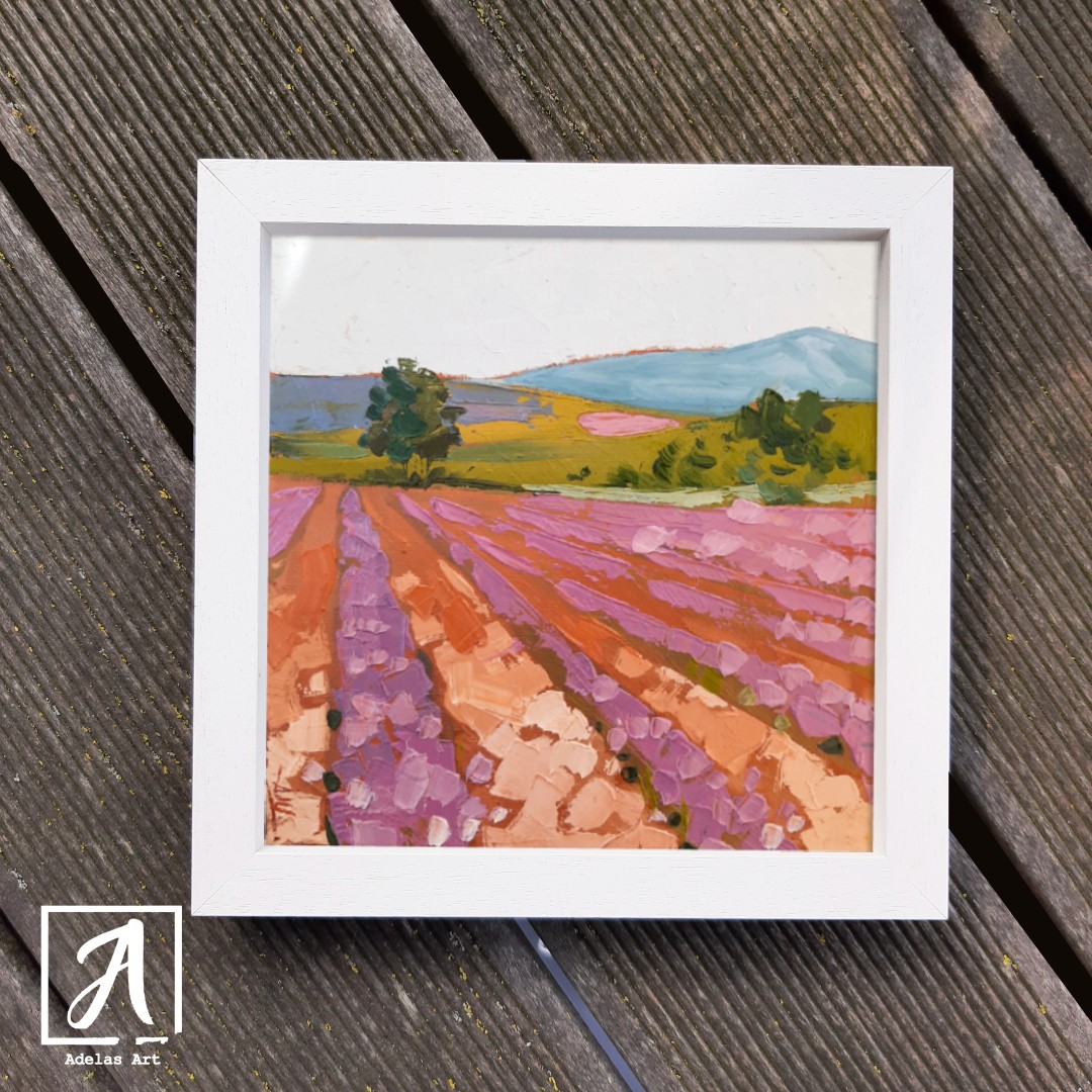 Original Oil Painting of a Lavender Field for Sale